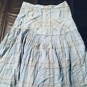 Free people light denim skirt